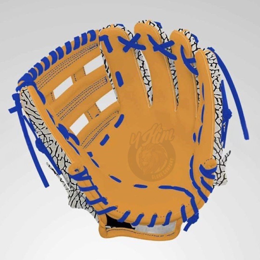 Elephant Print Fielding Glove (Orange/Blue, Right Handed) – Ships Mid/Late October