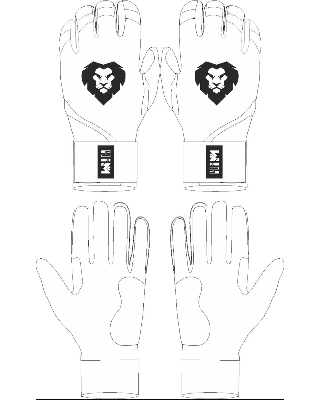 White/Black Batting Gloves