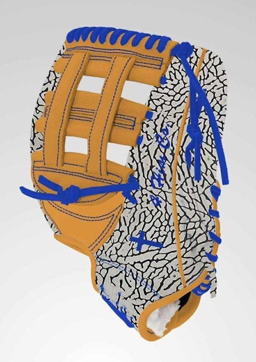 Elephant Print Fielding Glove (Orange/Blue, Right Handed) – Ships Mid/Late October