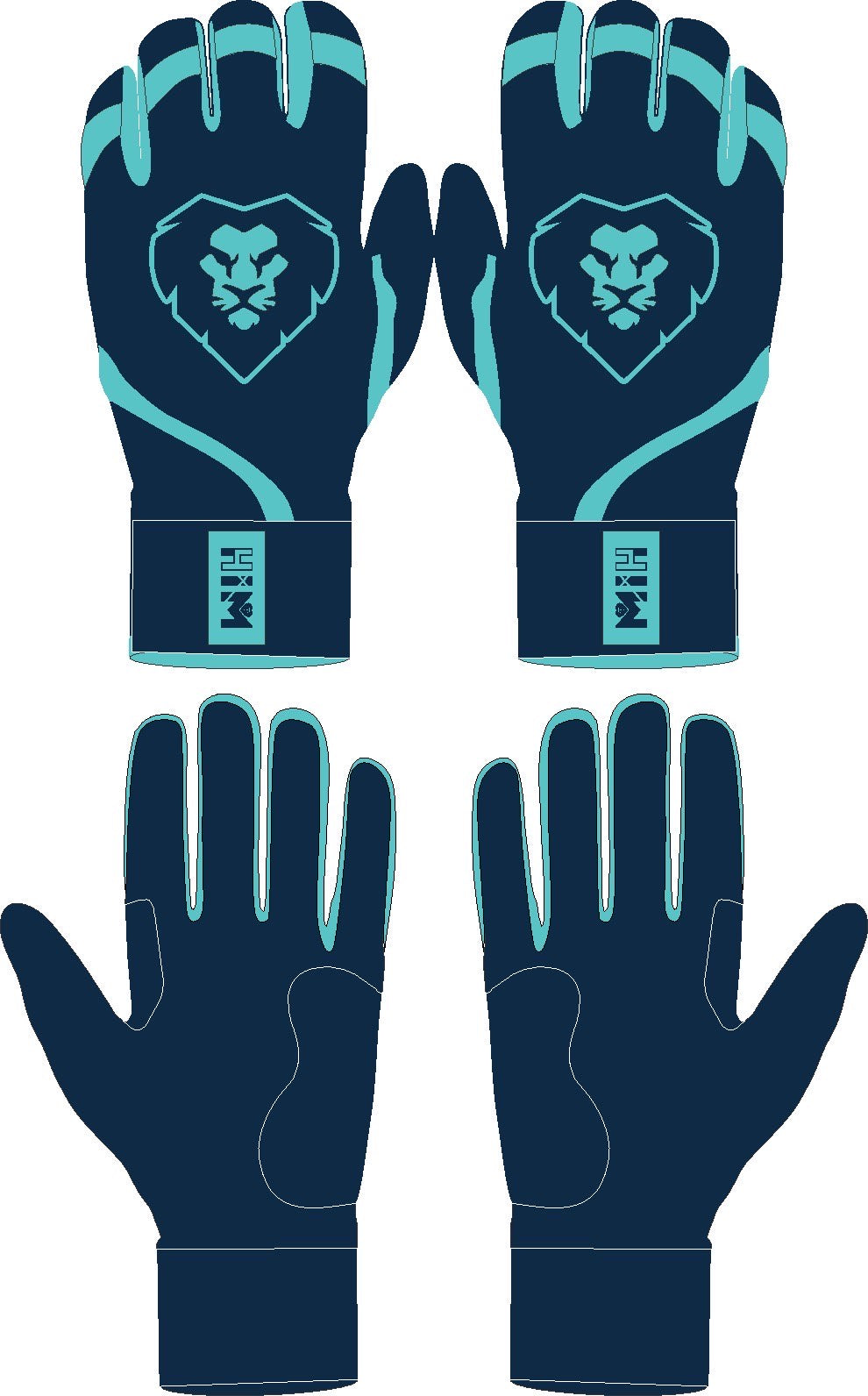Navy Aqua Batting Gloves (Pre-Order) – Stock October 14th