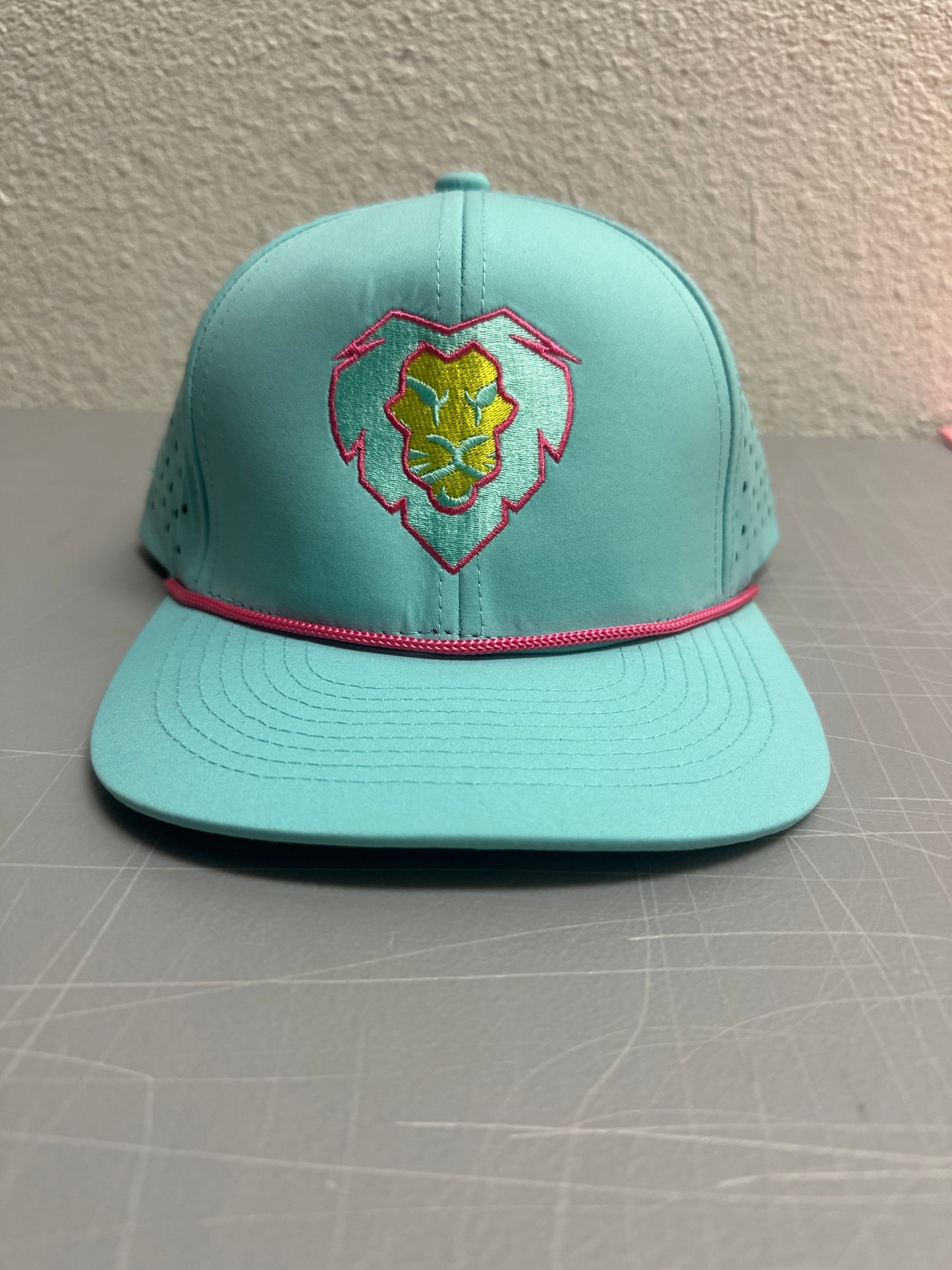 Aqua Lion Snapback Hat