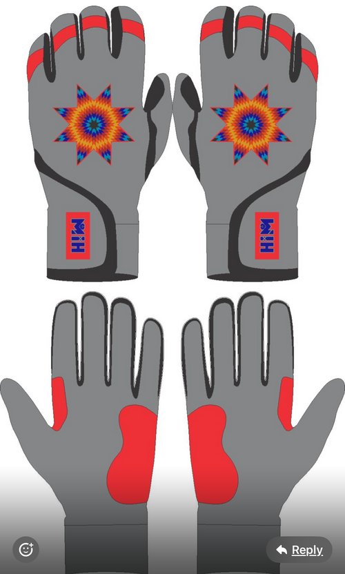 4 Him Co. Grey Star Cabretta Leather Batting Gloves