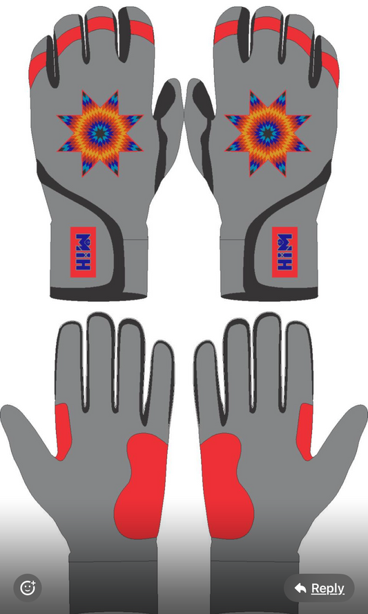 4 Him Co. Grey Star Cabretta Leather Batting Gloves