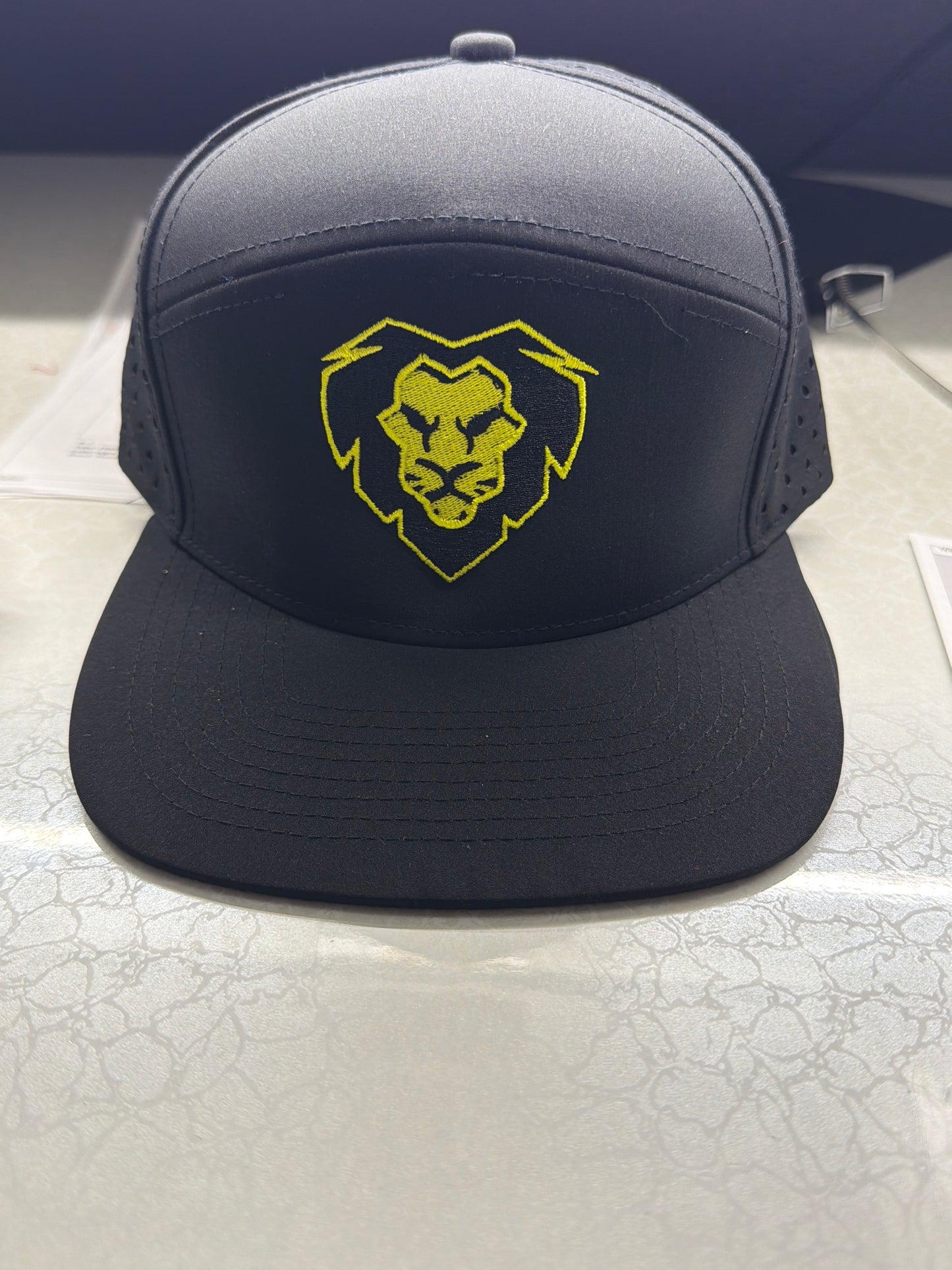 4 Him Co. Black & Yellow Lion Snapback Hat PB107 6-Panel