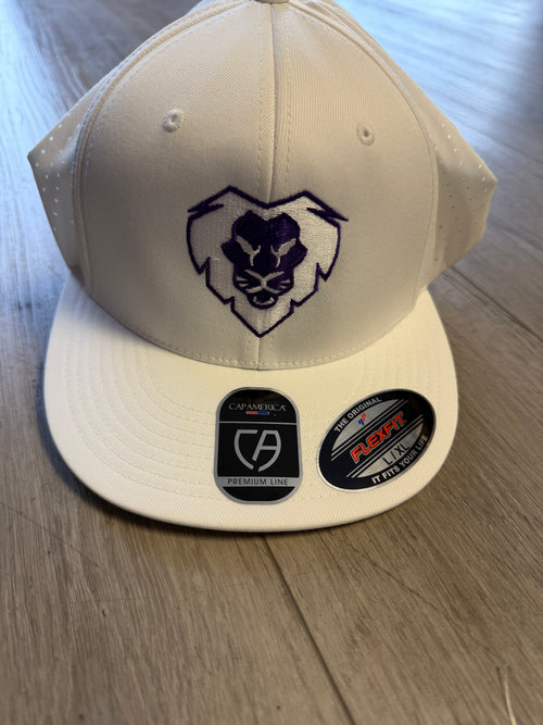 White & Purple Lion Flexfit Hat