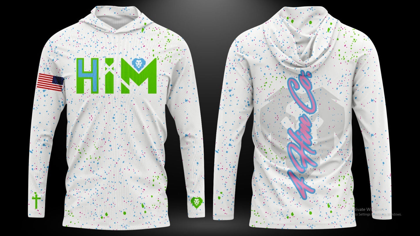 White Confetti Splatter Hoodie