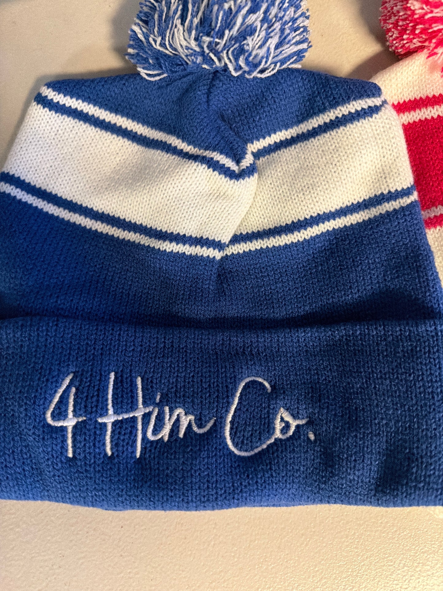 Royal Blue Striped Beanie