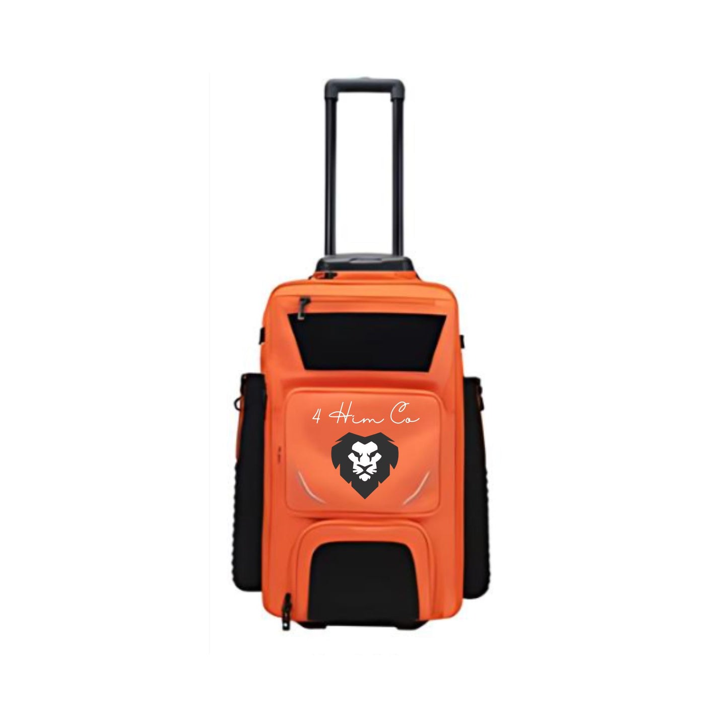 Orange Roller Wheeled Baseball Backpack