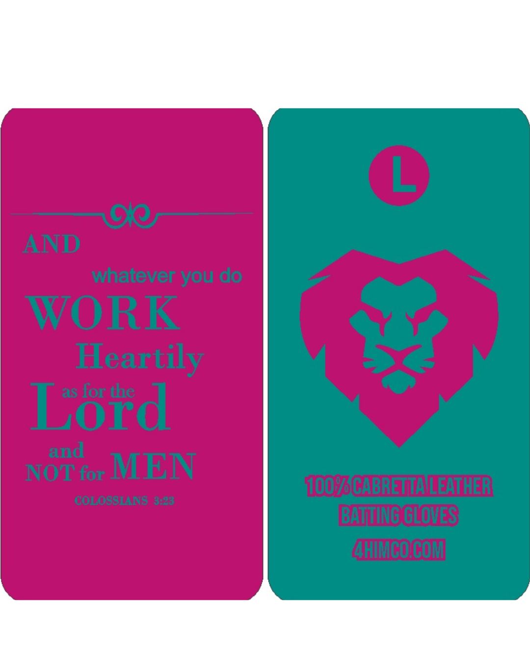 Pink/Teal Batting Gloves