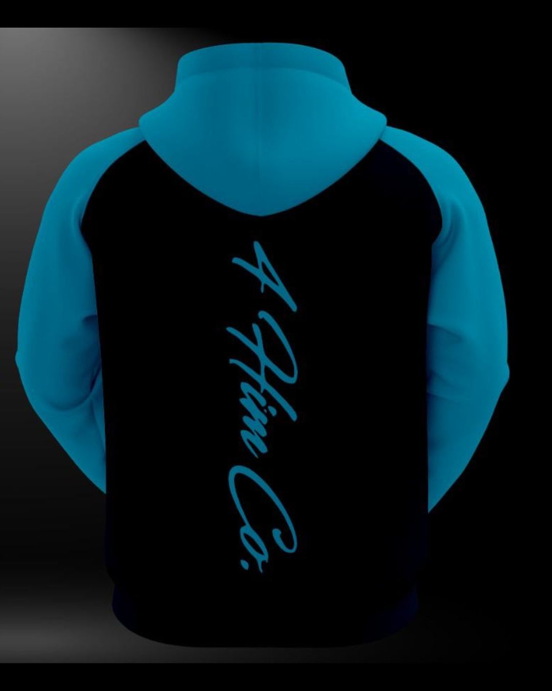 Teal & Black Lion Long Sleeve Hoodie