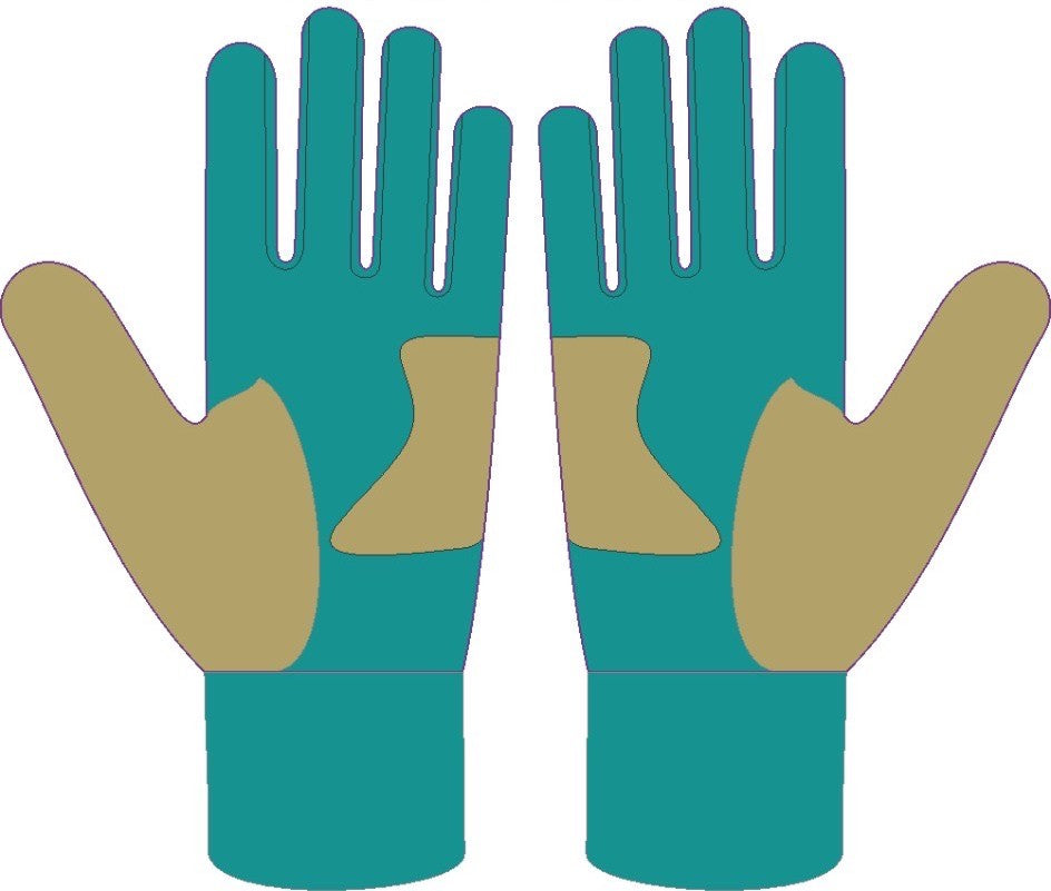 Teal Gold Cross Batting Gloves (Pre-Order) – Stock October 14th