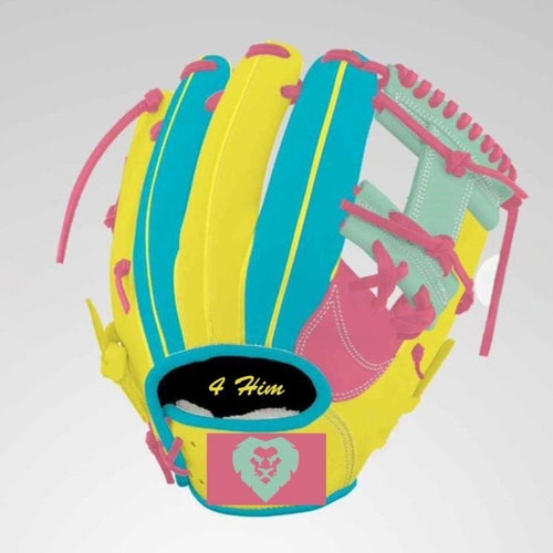 Yellow/Pink/Teal Fielding Glove (Right Handed) – Ships Mid/Late October