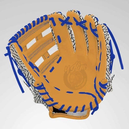 Elephant Print Fielding Glove (Orange/Blue, Right Handed) – Ships Mid/Late October