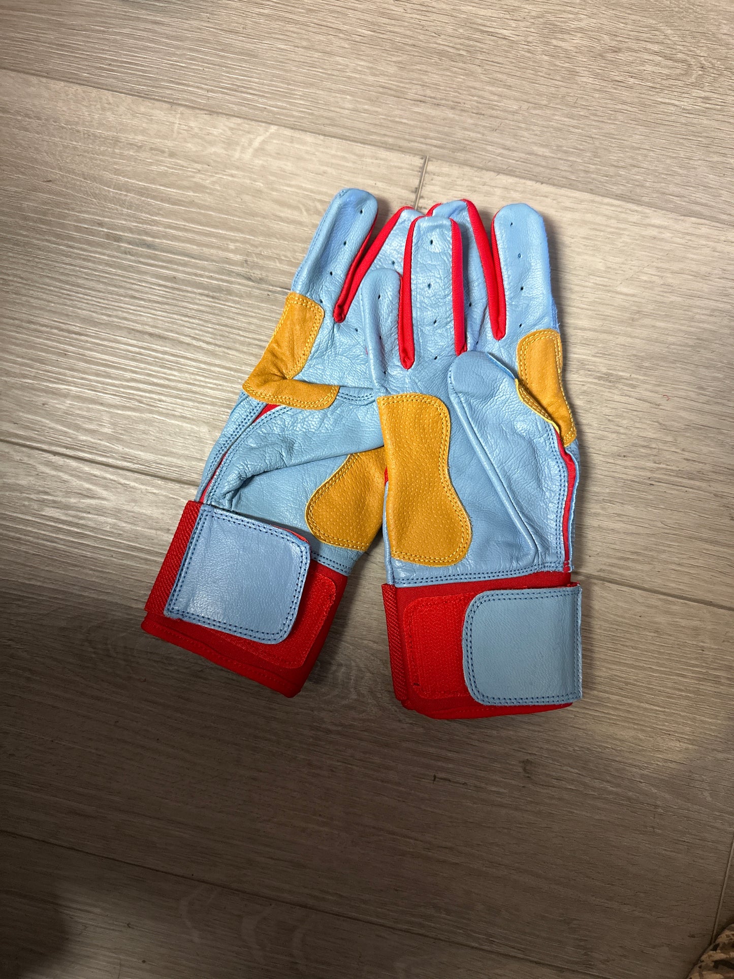 Red/Carlolina Blue/Gold 2.0 Batting Gloves