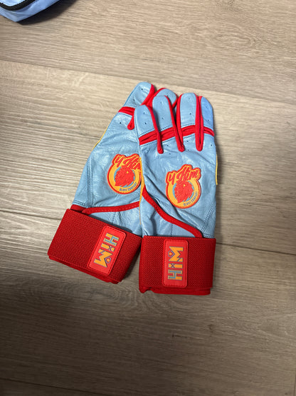 Red/Carlolina Blue/Gold 2.0 Batting Gloves