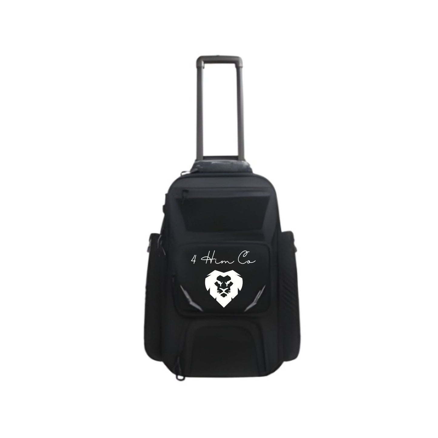Black Charcoal Roller Wheeled Baseball Backpack Bag