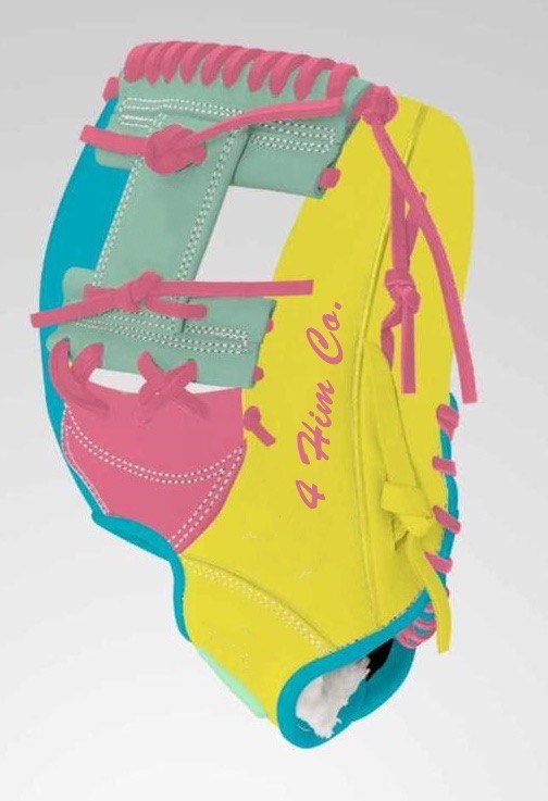 Yellow/Pink/Teal Fielding Glove (Right Handed) – Ships Mid/Late October