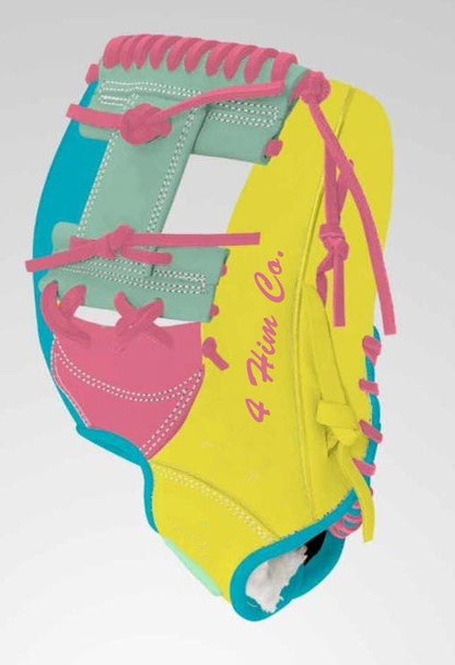 Yellow/Pink/Teal Fielding Glove (Right Handed) – Ships Mid/Late October