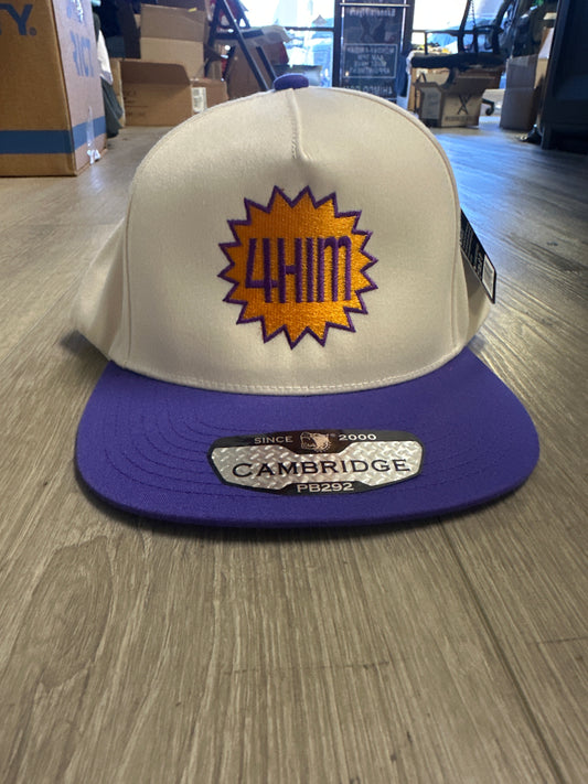 White & Purple 4Him Snapback Hat