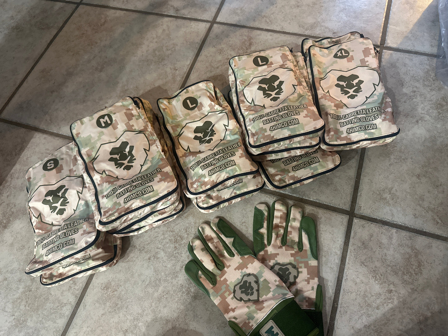 Desert Camo Cabretta Leather Batting Gloves [Ready to Ship]