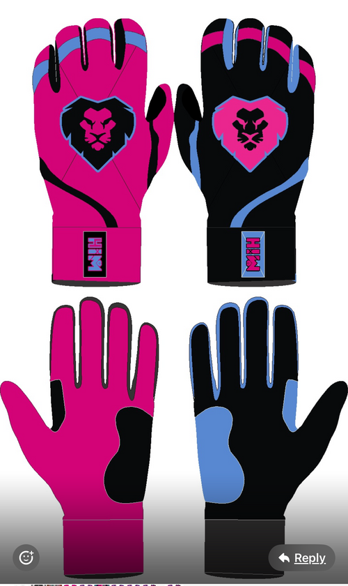 4 Him Co. Pink & Black Cabretta Leather Batting Gloves