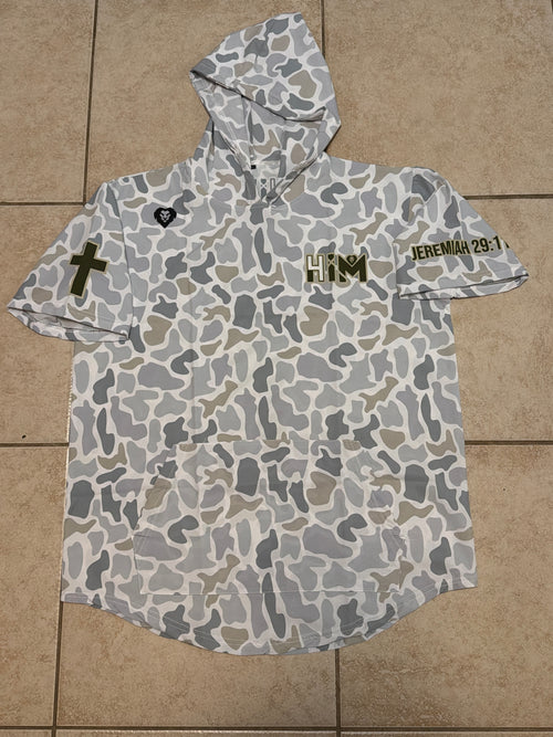 White Camo Hooded Jersey
