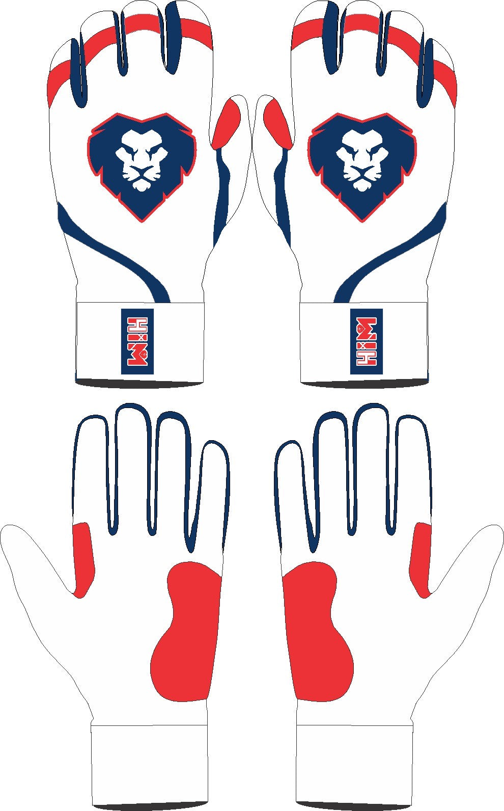 [ Pre- Order ] Whiteout Red & Navy Cabretta Leather Batting Gloves