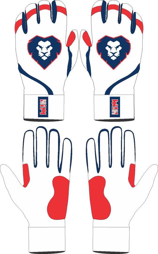 [ Pre- Order ] Whiteout Red & Navy Cabretta Leather Batting Gloves