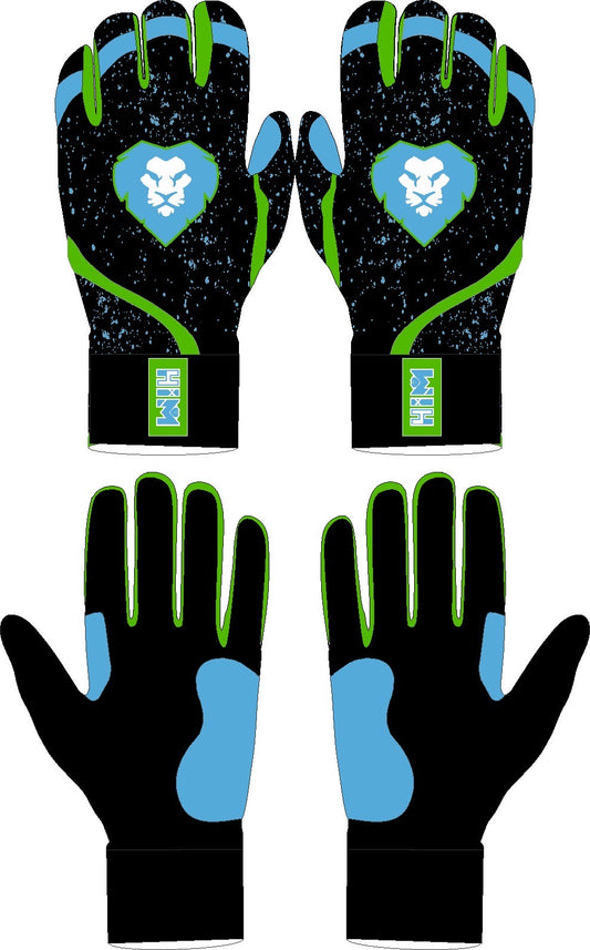 [ Pre-Order ] Black, Blue & Neon Green Cabretta Leather Batting Gloves