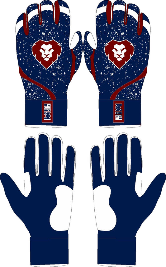 [ Pre- Order ] Navy, White & Maroon Splatter Cabretta Leather Batting Gloves