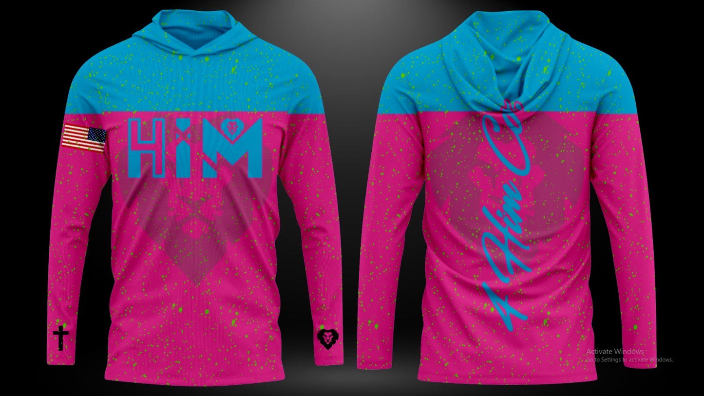 Pink & Aqua Splatter Hoodie