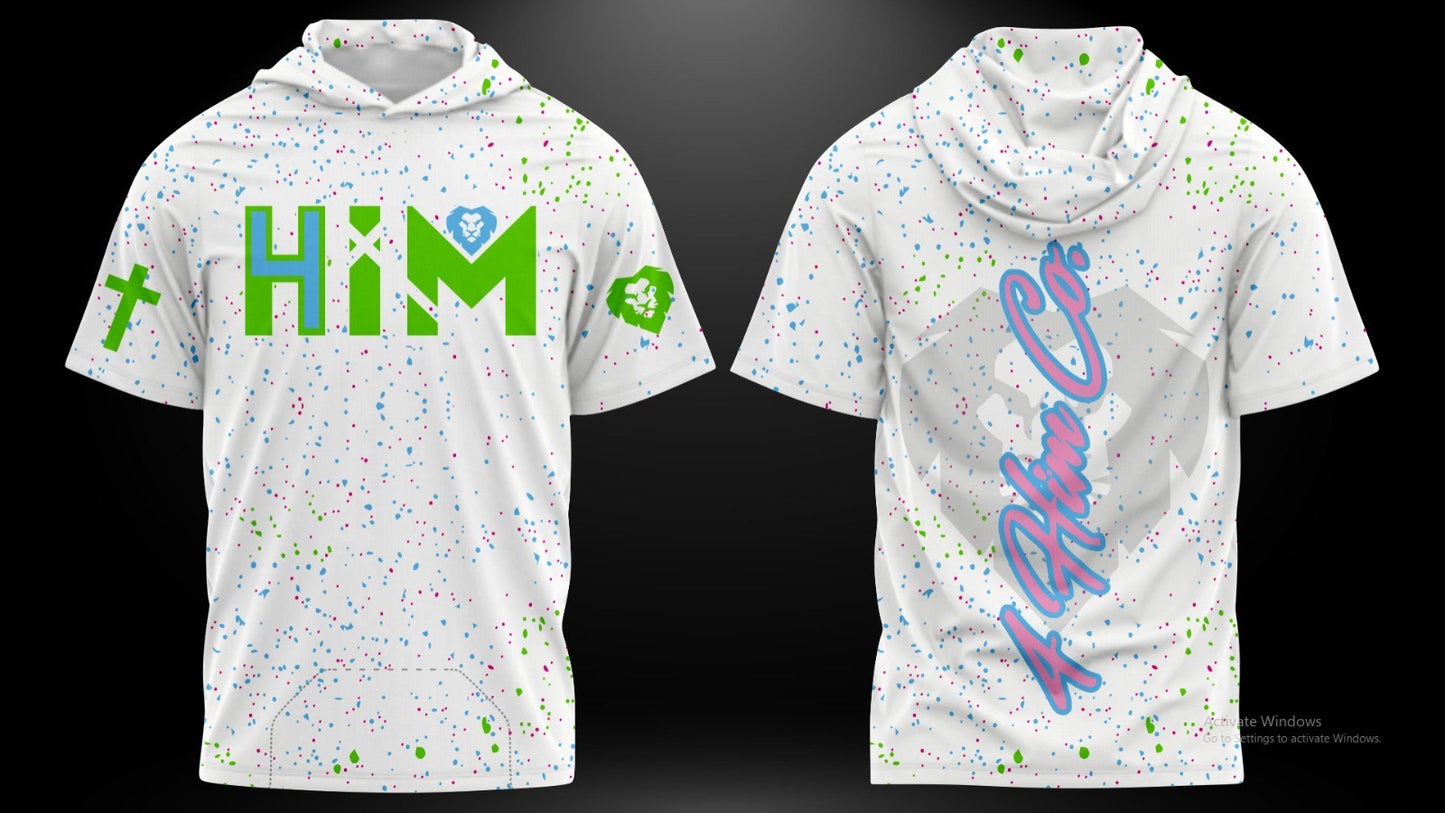 White Confetti Splatter Hoodie