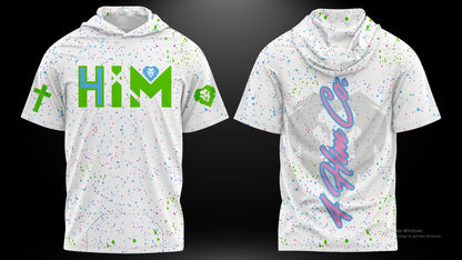 White Confetti Splatter Hoodie