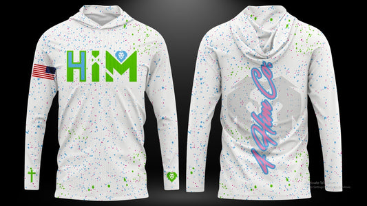 White Confetti Splatter Hoodie