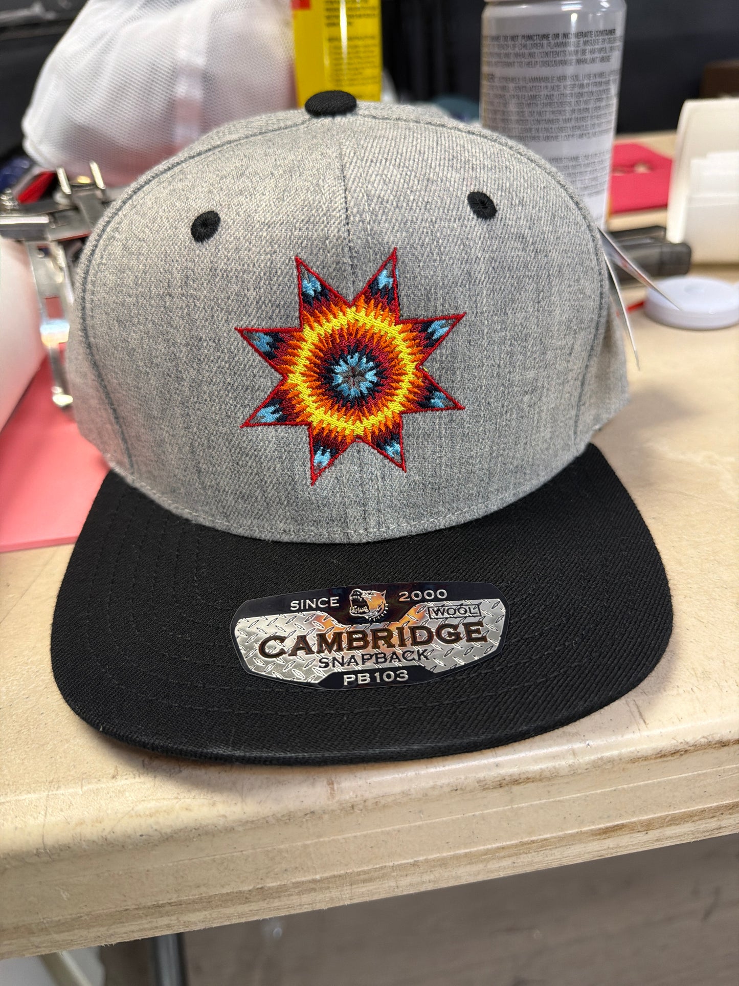 Cambridge Wool Snapback Hat – Starburst Design