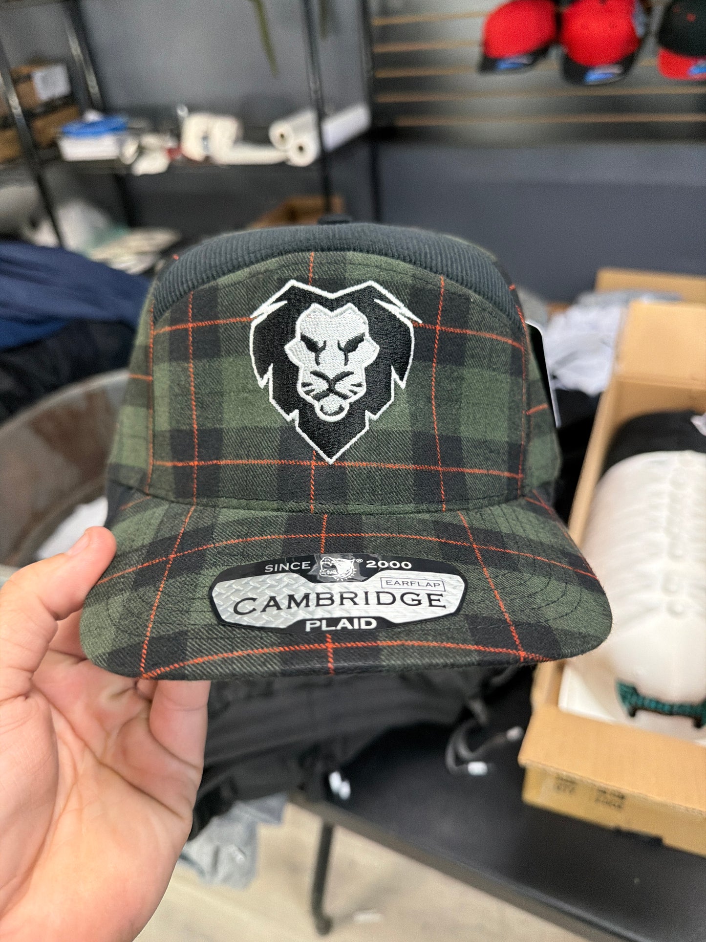 Plaid Snapback Hat – Lion Logo