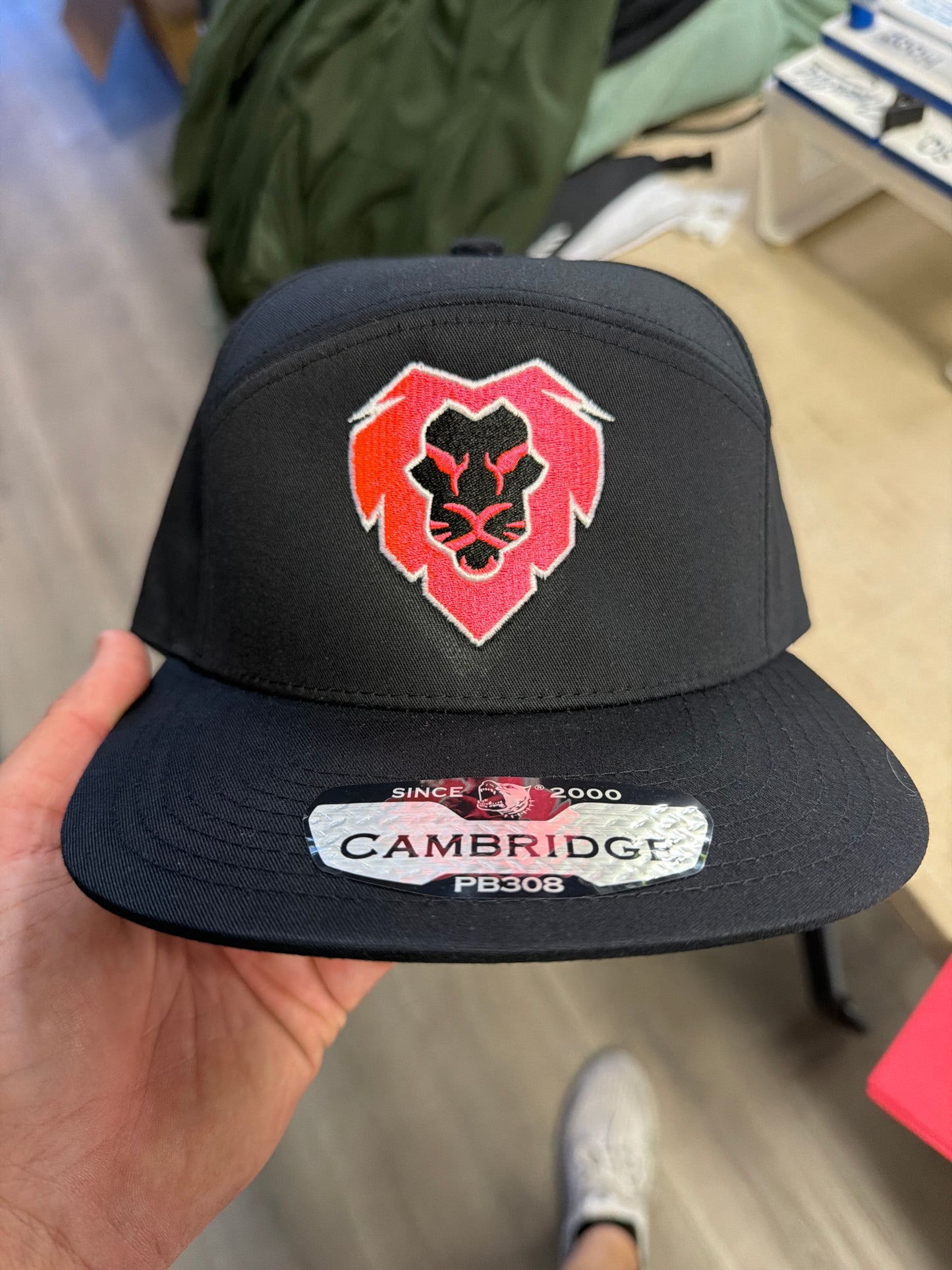 Black Red Lion Logo Snapback Hat