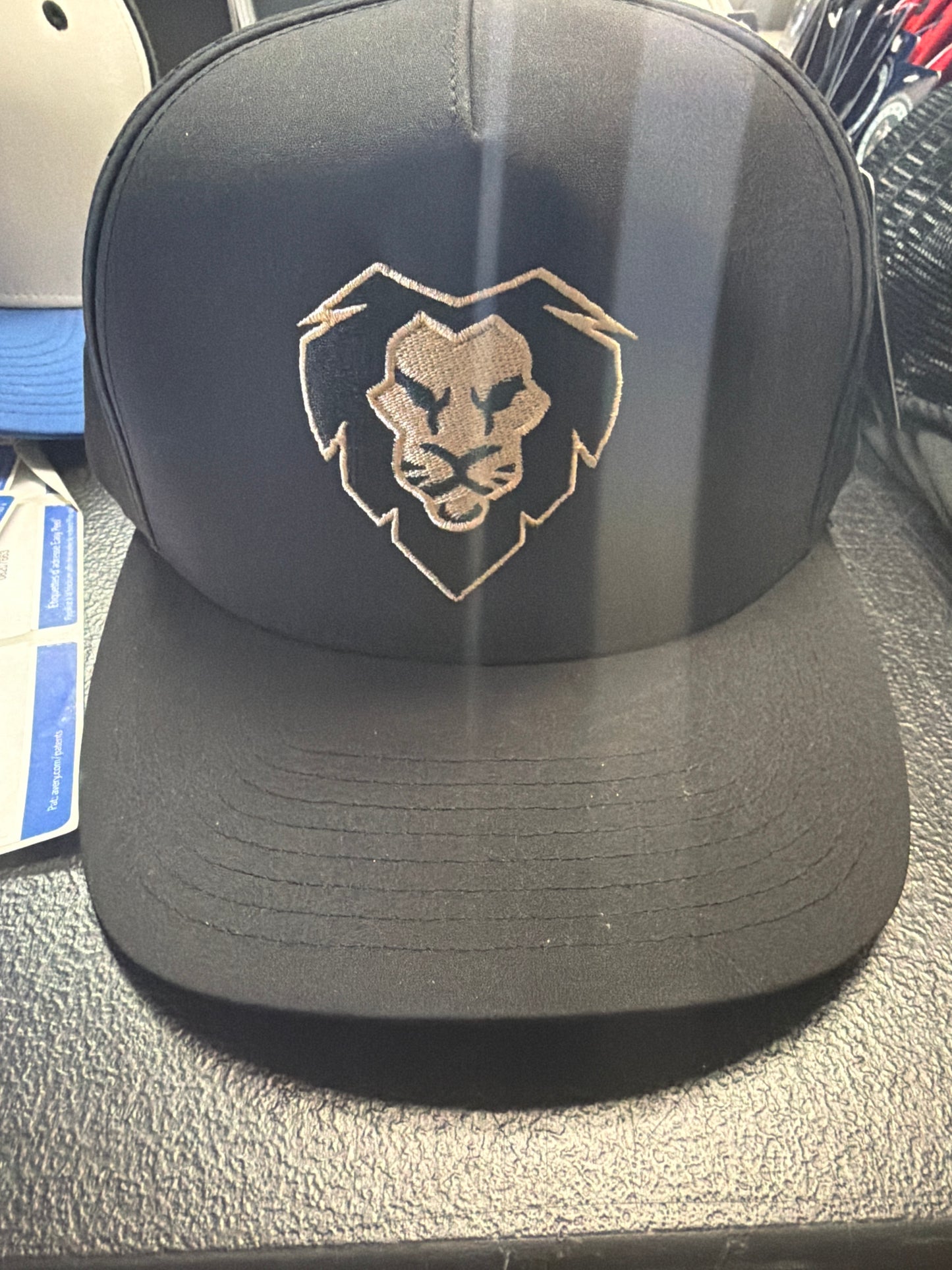 Black Snapback – Gold Lion Embroidery