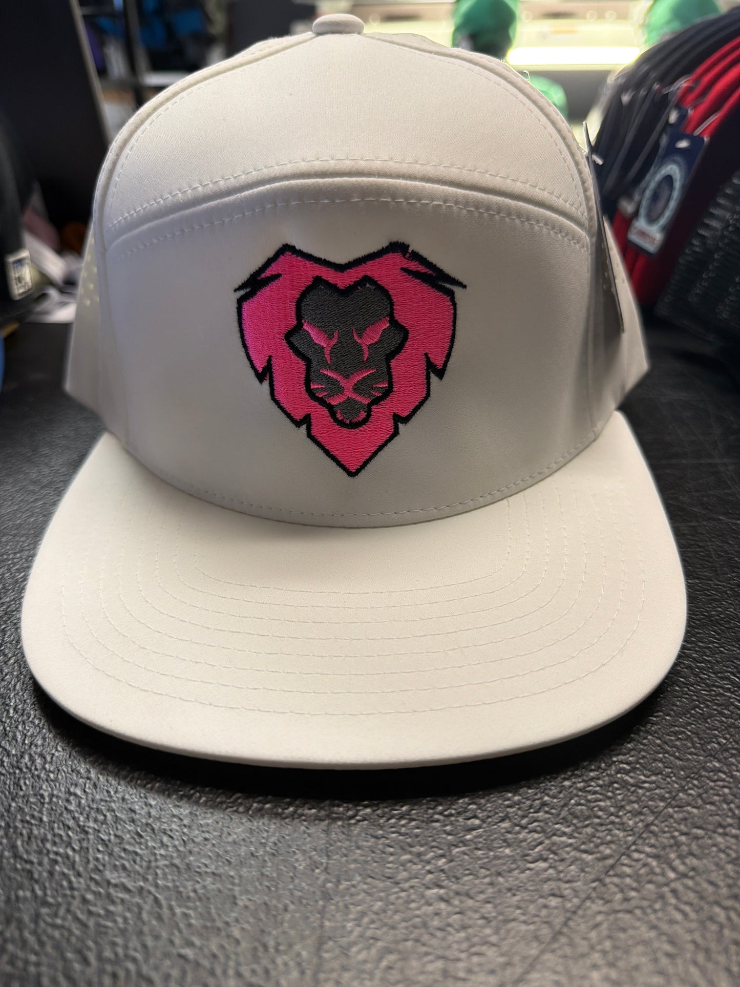 White Pink Lion Snapback