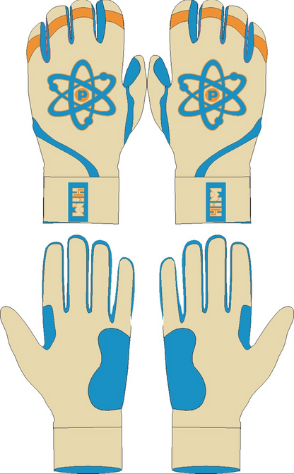 Cream / Blue / Orange – Proton Batting Gloves
