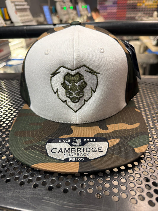 White/Camo Lion Snapback
