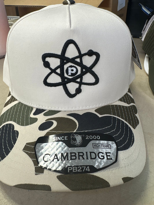 Proton White & Camo High-Frame Snapback Hat (Cambridge PB274)