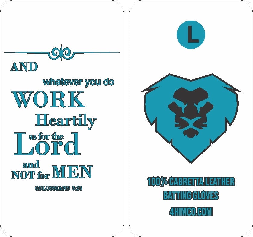 White / Teal Lion Batting Gloves  [In-Production]