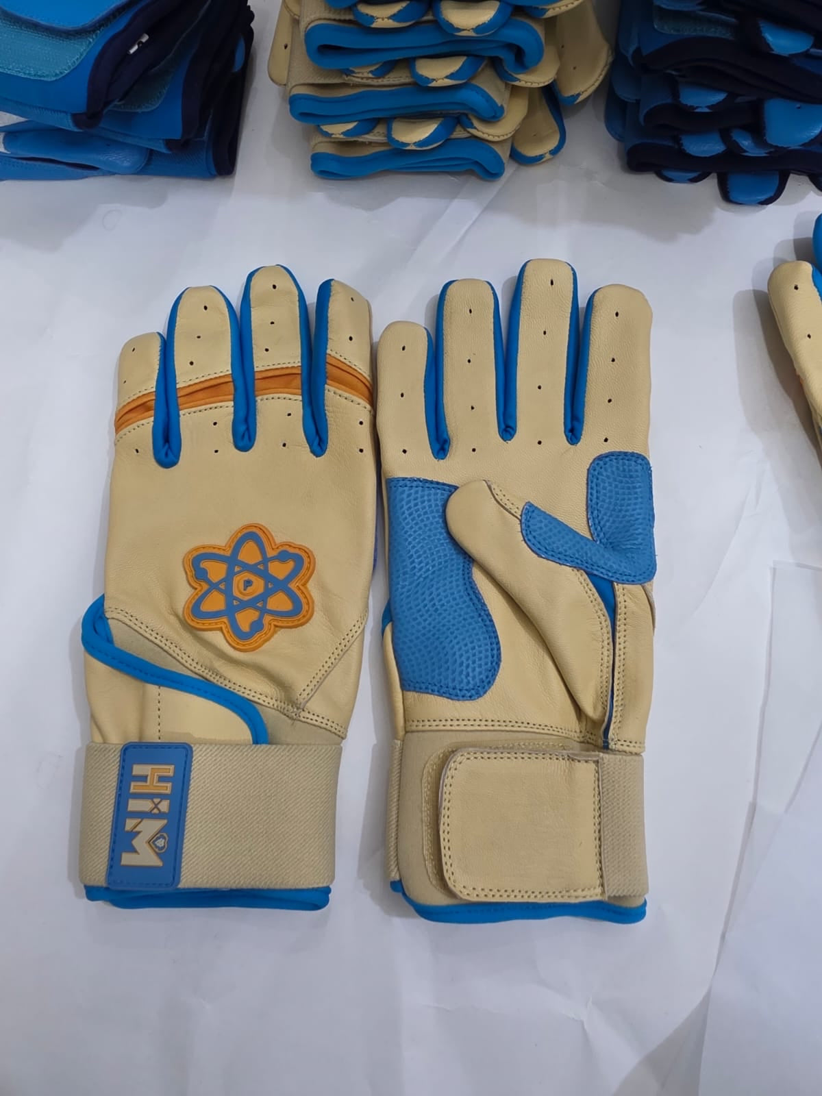 Cream / Blue / Orange – Proton Batting Gloves
