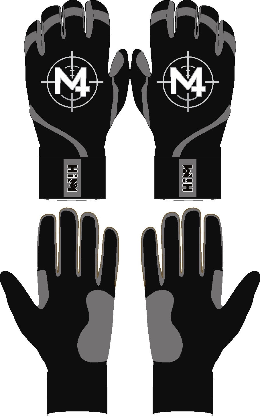 Black / Grey M4 Batting Gloves [In-Production]