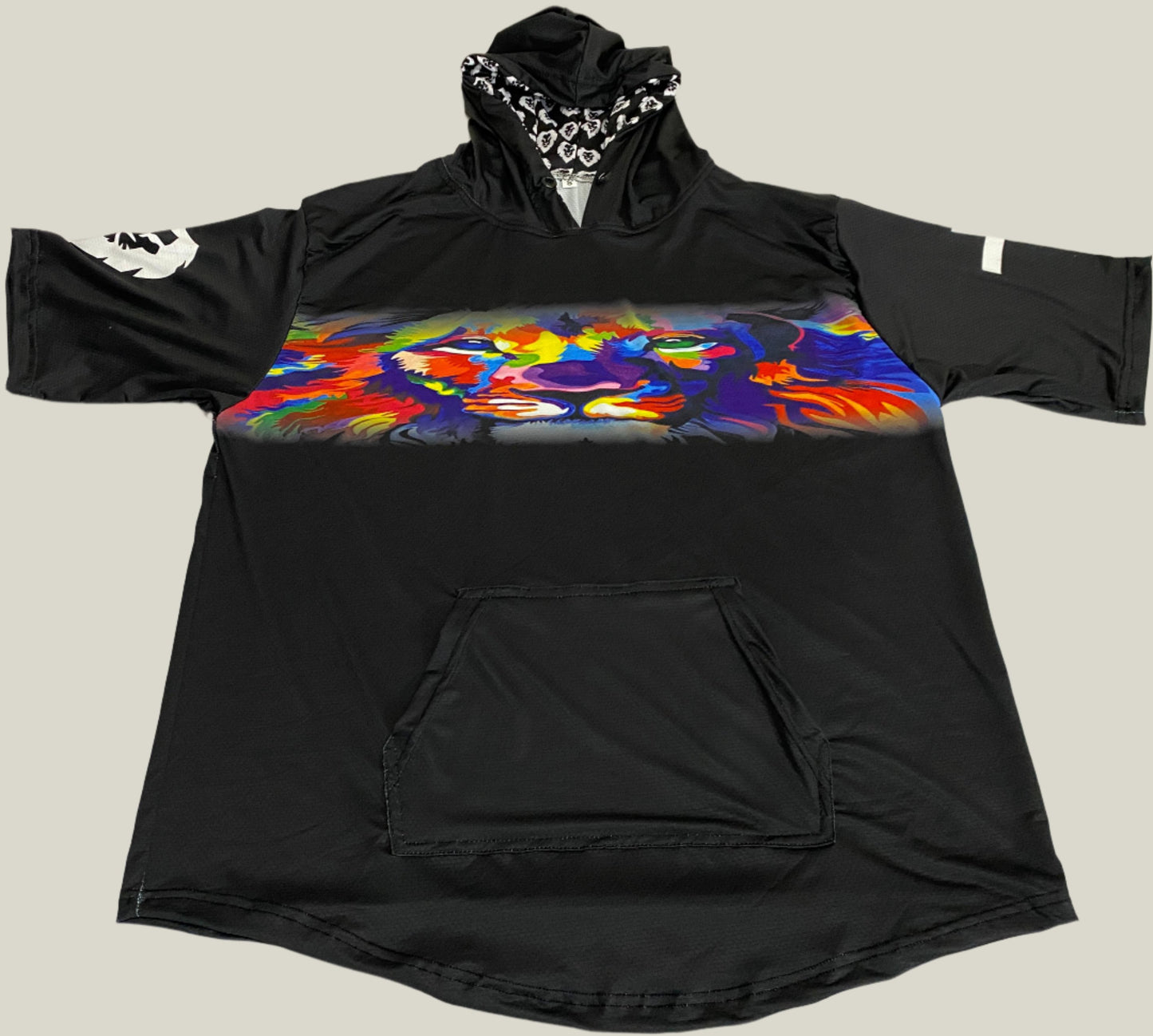 Rainbow Lion Short Sleeve Hoodie