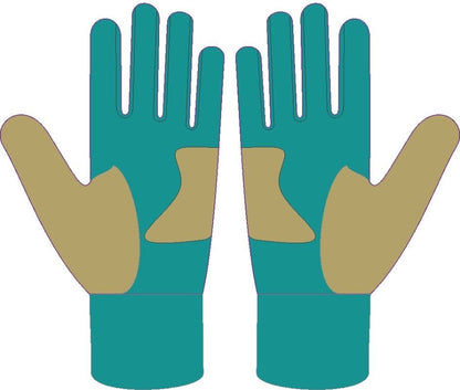 Teal Gold Cross Batting Gloves (Pre-Order) – Stock October 14th